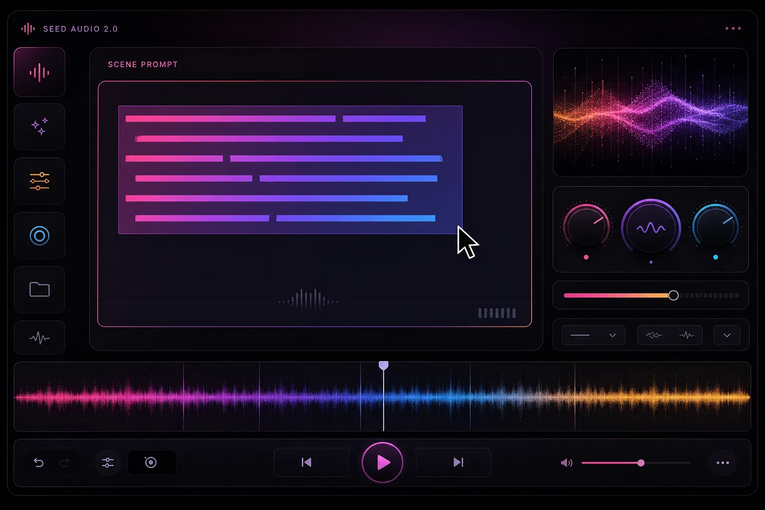 Describe Your Audio in the Seed Audio workspace