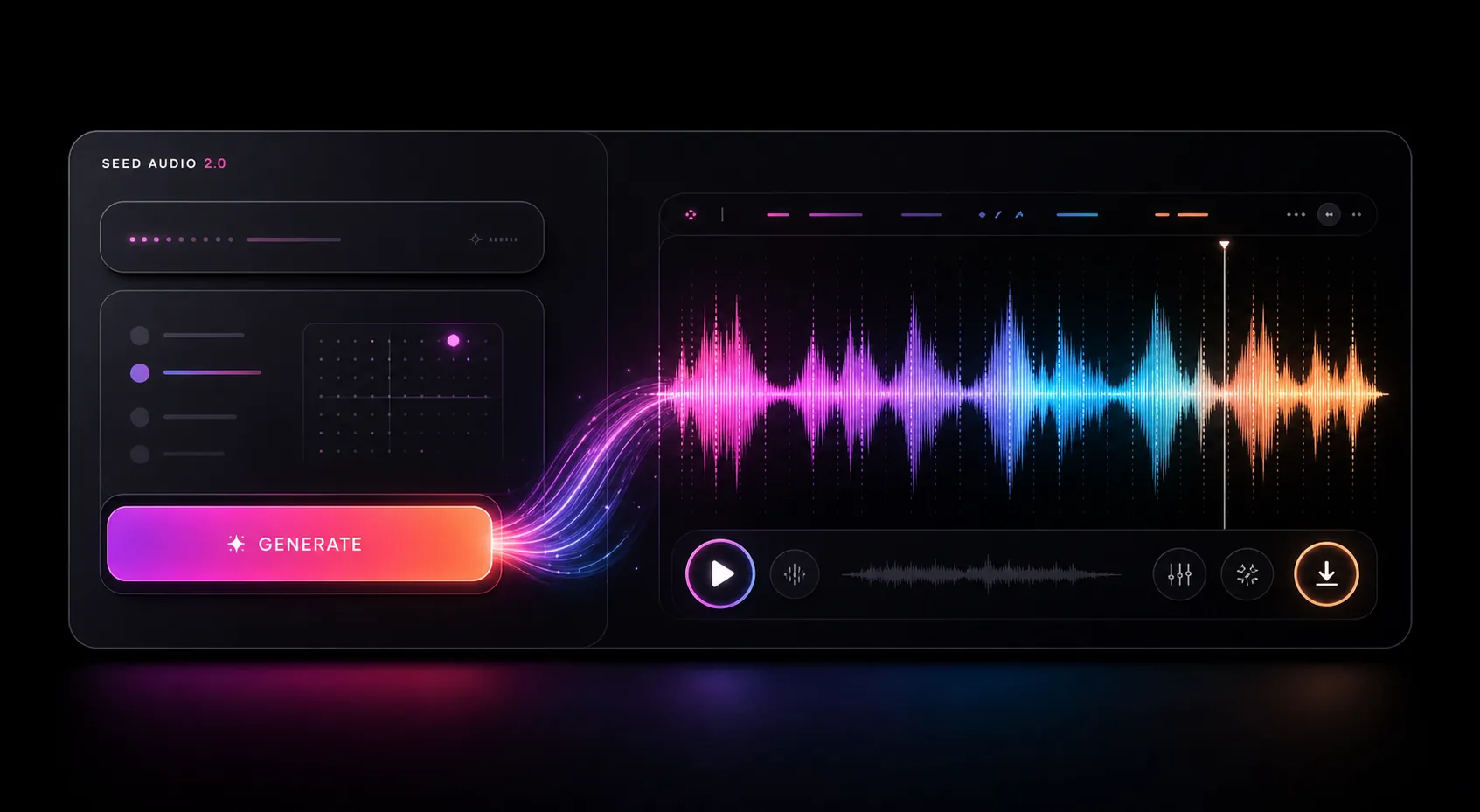Generate and Preview in the Seed Audio workspace